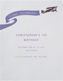 Biplane - First Birthday Invitation by Paperless Post