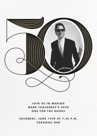 Pinstripe Numerals - 50th Birthday Invitation by Paperless Post