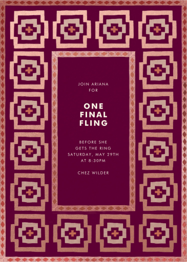 Geometric Patterned Border - Bachelorette Party Invitation by Jungalow