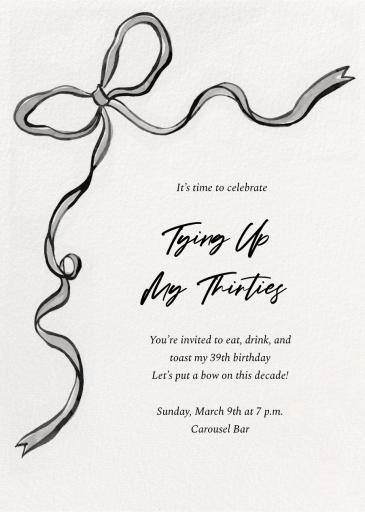 Black Bow - Birthday Invitation by Paperless Post