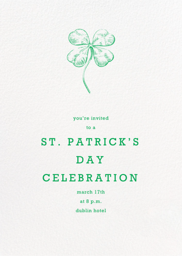 Ivory Plain - St. Patrick's Day Invitation by Paperless Post