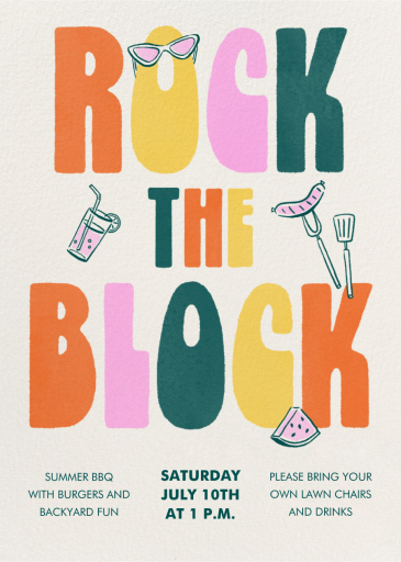 Rock the Block - Invitation by Paperless Post