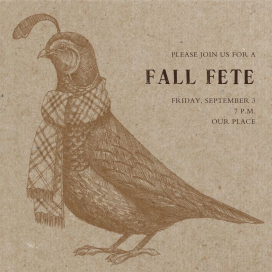 Quail and Scarf - Fall Party Invitation by Paperless Post