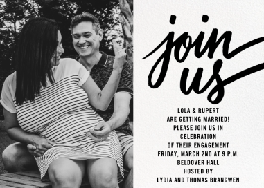 Horizontal Split Photo - Engagement Party Invitation by Paperless Post