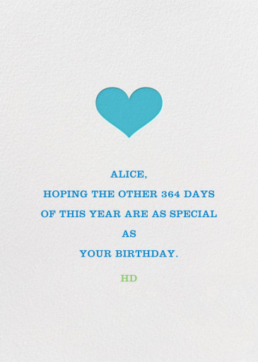 Glory of Love - Birthday Card by Jonathan Adler - Back