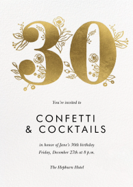 Gold Floral - 30th Birthday Invitation by Rifle Paper Co.