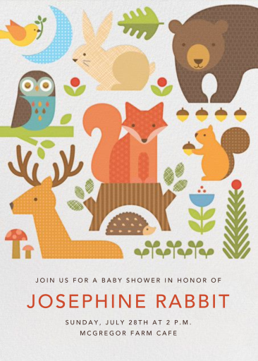 Forest Parade Invitation - Baby Shower Invitation by Petit Collage