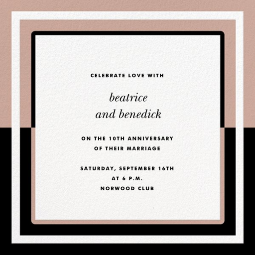 Colorblocked Border - Anniversary Invitation by kate spade new york