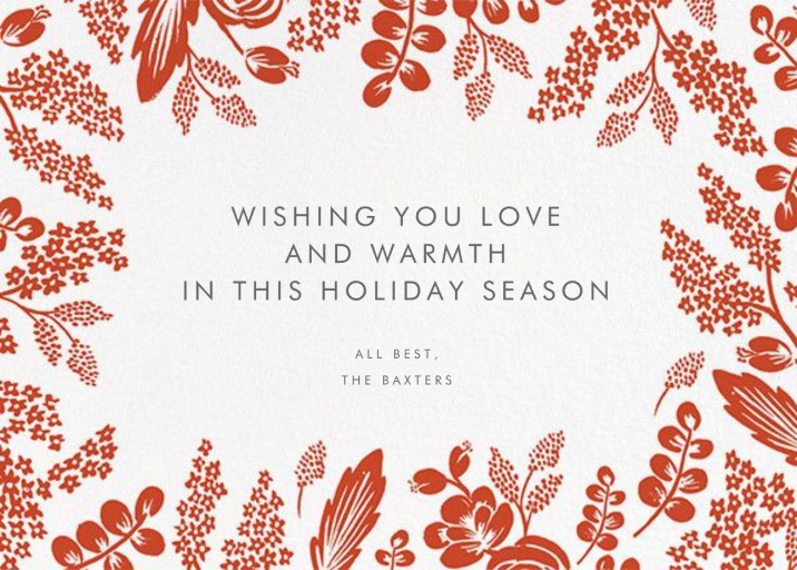 Heather and Lace (Photo) - Christmas Card by Rifle Paper Co. - Back