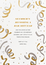 Confetti and Streamers - Bar & Bat Mitzvah Invitation by Paperless Post