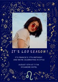 Photo Leo Season Zodiac Art Invitation