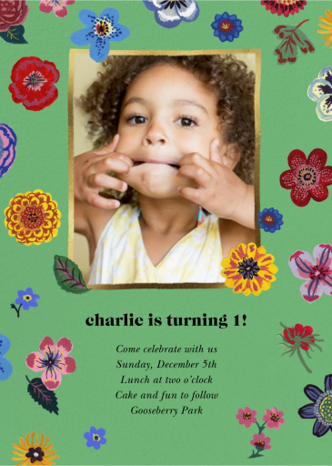 Petales - First Birthday Invitation by Nathalie Lété