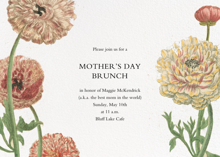 Wild Ranunculus - Valentine's Day Invitation by John Derian