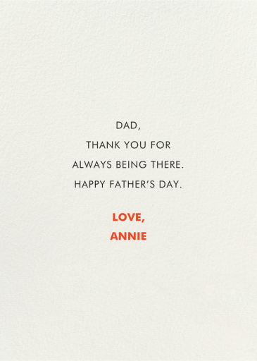 Home Slice - Father's Day Card by Carolyn Suzuki Studio - Back