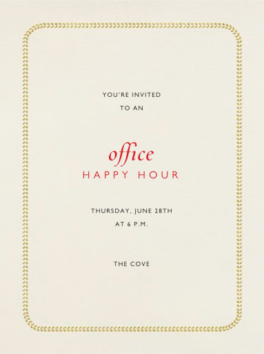 Leaf Inner Bevel Border - Happy Hour Invitation by Paperless Post