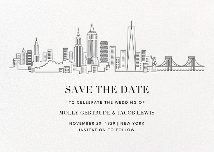 City Skyline View - Save the Date by Paperless Post