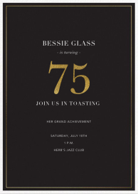 Classic Black and Gold Border - Birthday Invitation by Sugar Paper