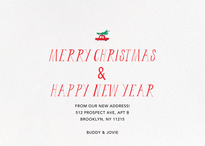 I Love NYC in the Holidays - Christmas Card by Mr. Boddington's Studio - Back