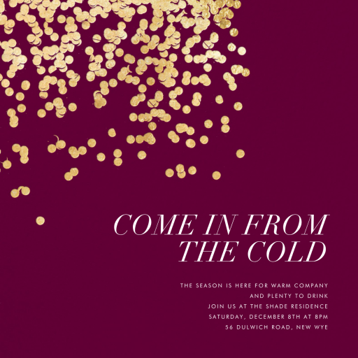 Gold Round Confetti - Winter Party Invitation by Kelly Wearstler
