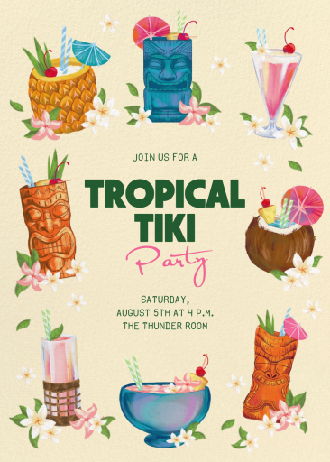 Tiki Cups - Beach Party Invitation by Paperless Post