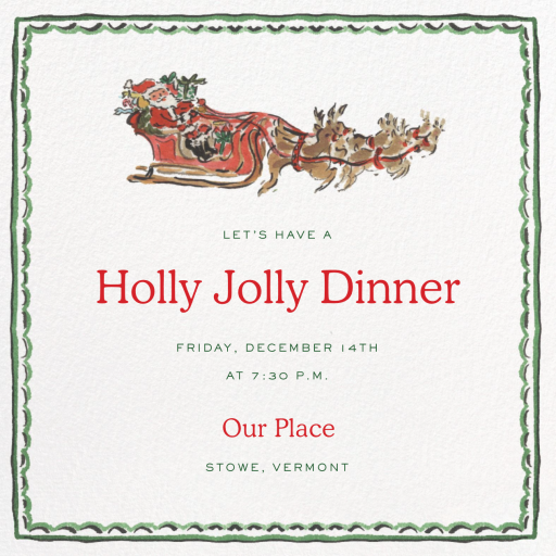 Santa Sleigh (Paige Spearin) - Invitation by Dogwood Hill