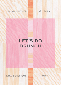 Pink & Orange Grid Stripes Invitation