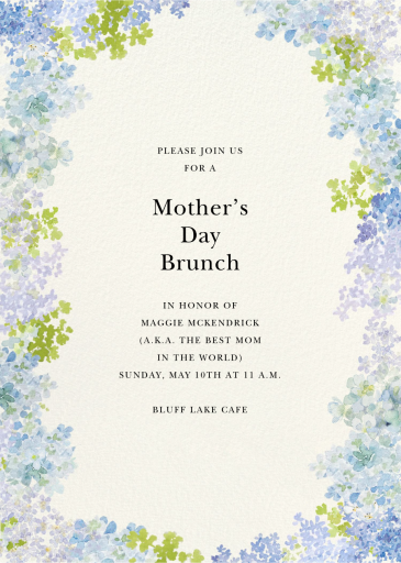 Hydrangea Fields - Mother's Day Invitation by Felix Doolittle