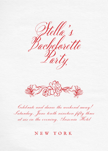 Flower Sigil - Bachelorette Party Invitation by Emilia Wickstead