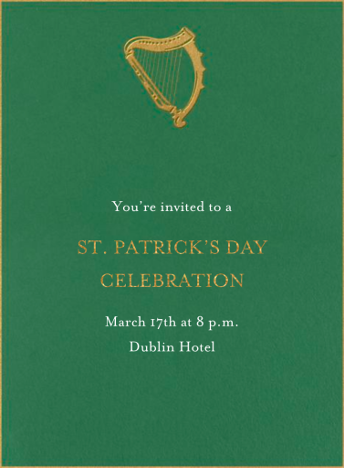 Irish Harp - St. Patrick's Day Invitation by Paperless Post