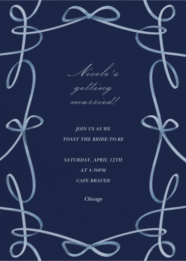 Ribbons and Bows - Bridal Shower Invitation by  Monique Lhuillier
