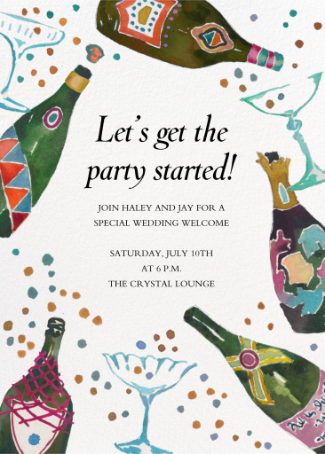 Champagne Sparkles - Wedding Weekend Invitation by Happy Menocal