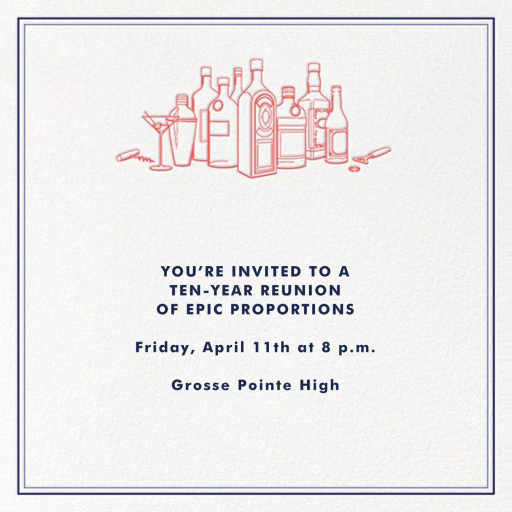 Free Drinks - Celebration Invitation by Derek Blasberg - Back