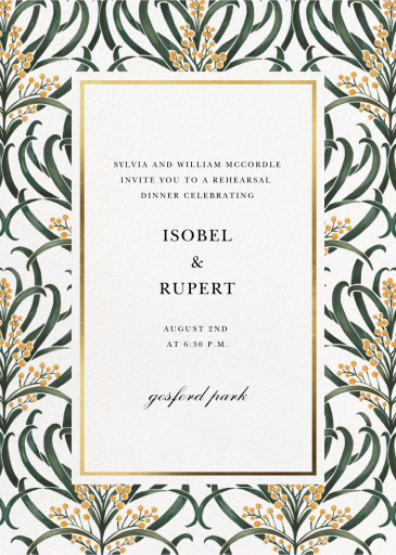 Flowering Mimosa - Wedding Weekend Invitation by Oscar de la Renta