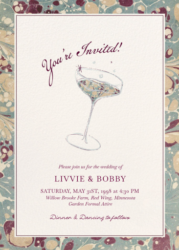 Marbled Toast - Invitation by Ten Story Stationery