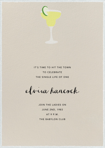 Margarita Tall - Bachelorette Party Invitation by Paperless Post