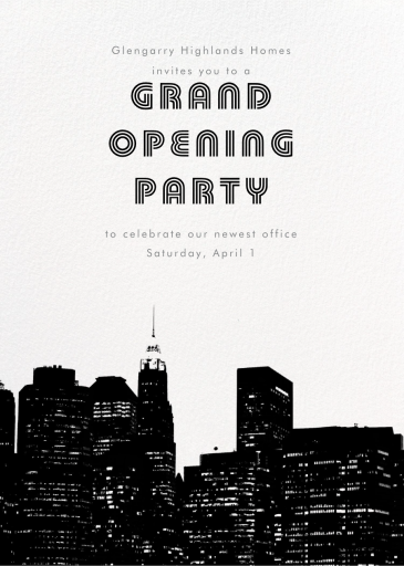Cityscape - Launch Party Invitation by Paperless Post