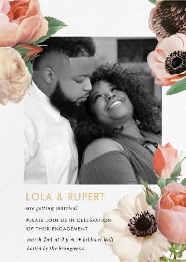 Floral Collage Photo - Engagement Party Invitation by kate spade new york