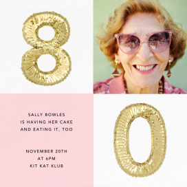 Shine Photo - 80th Birthday Invitation by CONFETTISYSTEM