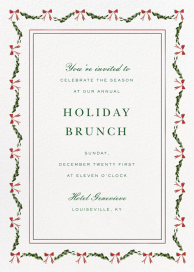 Greenery and Bows (Riley Sheehey) - Holiday Party Invitation by Dogwood Hill