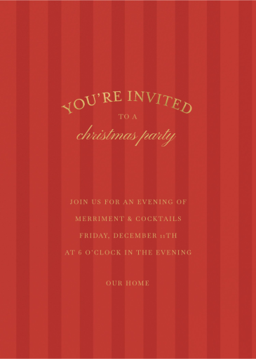 Merry Stripes - Holiday Party Invitation by Sugar Paper