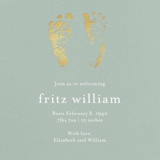 Footprints - Baby Announcement by Paper Source