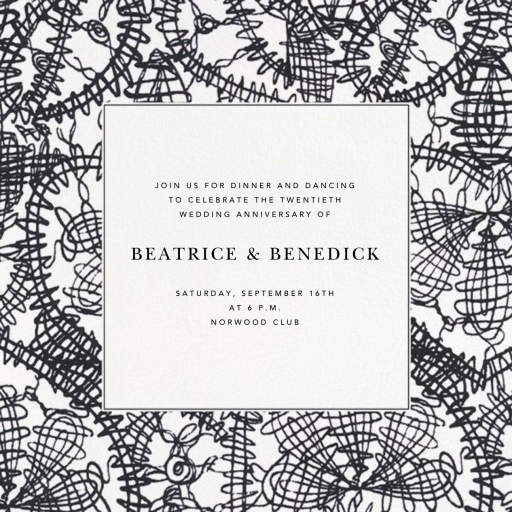 Scribble Print - Celebration Invitation by Oscar de la Renta