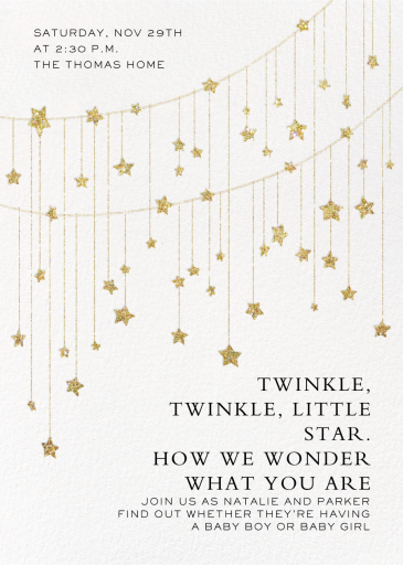 Star Strings - Gender Reveal Invitation by Paperless Post