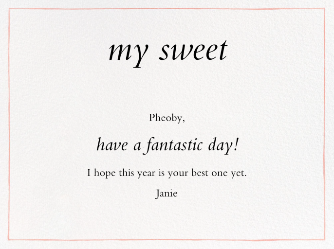 My Sweet - Birthday Card de Paperless Post  Atrás