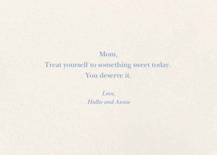 Blue Hydrangea - Mother's Day Card by Felix Doolittle - Back