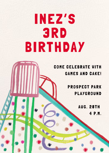 Slide Into Celebration - Birthday Invitation by Mr. Boddington's Studio