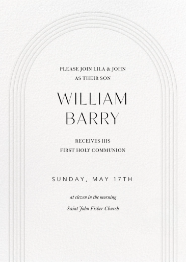 Embossed Arch - First Communion Invitation by Paperless Post