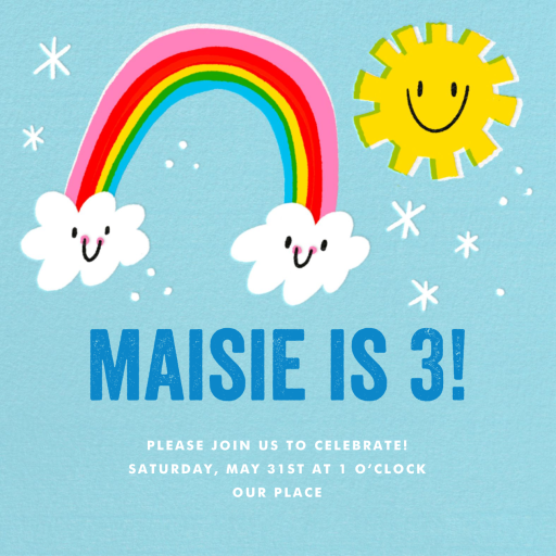 Rainbow and Sunshine - Invitation by Hello!Lucky