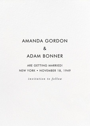 Marriage Baronial - Save the Date by kate spade new york - Back