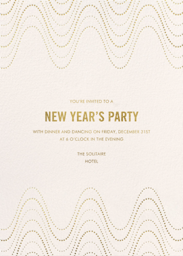 Stippled Waves - New Year's Eve Invitation by kate spade new york